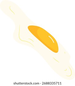 Ilustración plana de Vector de huevo frito