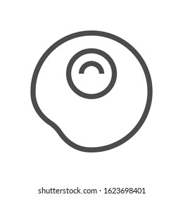Fried egg vector icon. Delicious food to cooking in pan for eat. Consist of round yolk and egg white in top view. healthy with nutrition, protein from chicken for meal, breakfast in morning. 48x48 px.