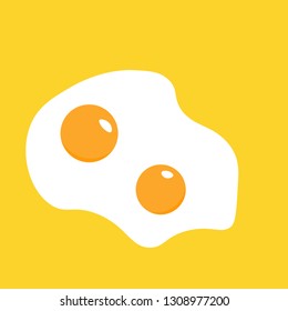 Fried egg vector icon, food symbol. Simple, flat design for web or mobile app