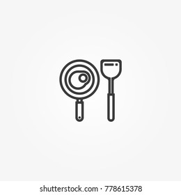 Fried egg vector icon isolated on background. Trendy sweet symbol. Logo illustration