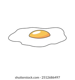 Fried egg vector icon. Minimalistic illustration of sunny side up fried chicken egg. Breakfast ideas, healthy eating, low carb diet concepts.