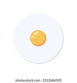 Ícone do vetor de ovo frito. Ilustração minimalista do lado ensolarado para cima ovo de galinha frito. Ideias de café da manhã, alimentação saudável, conceitos de dieta de baixo carboidrato.