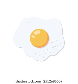 Fried egg vector icon. Minimalistic illustration of sunny side up fried chicken egg. Breakfast ideas, healthy eating, low carb diet concepts.