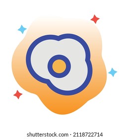 Fried Egg Vector icon which is suitable for commercial work and easily modify or edit it

