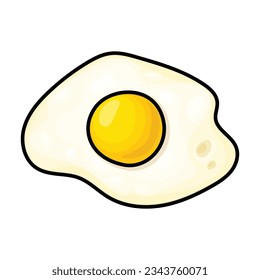 Icono vector de huevo frito.Icono de vector de color aislado en huevo frito de fondo blanco.