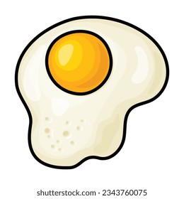 Fried egg vector icon.Color vector icon isolated on white background fried egg.