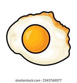 Fried egg vector icon.Color vector icon isolated on white background fried egg.