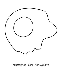 Fried egg vector icon.outline vector icon isolated on white background fried egg.