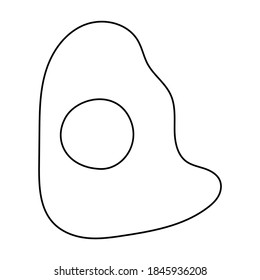 Icono vector de huevo frito.icono vector contorno aislado en huevo frito de fondo blanco.