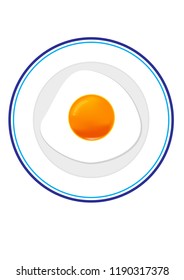 Fried egg, Vector illustration