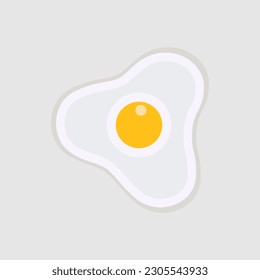 Fried Egg. Vector illustration in cartoon flat style. Vector icon