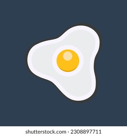 Fried Egg. Vector illustration in cartoon flat style. Vector icon