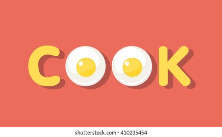 Fried Egg vector illustration. cooking concept.