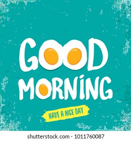Fried Egg vector illustration. good morning concept. breakfast fried chicken egg with a orange yolk in the center of the fried egg flat laying on grunge azure background. top view