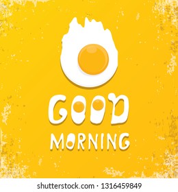 Fried Egg vector illustration. good morning concept. breakfast fried chicken egg with a orange yolk in the center of the fried egg flat laying on orange background. top view 