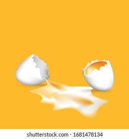 Ilustración vectorial del huevo frito. buen concepto matutino. desayuno de gallina frita o huevo de pollo con una yema naranja en el centro del huevo frito.