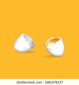 Vektorillustration "Fried Egg". gutes Morgenkonzept. Frühstücksfrittiertes Henne oder Hühnerei mit orangefarbenem Eigelb in der Mitte des frittierten Eiers.