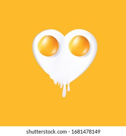 Vektorillustration "Fried Egg". gutes Morgenkonzept. Frühstücksfrittiertes Henne oder Hühnerei mit orangefarbenem Eigelb in der Mitte des frittierten Eiers.