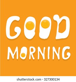 Fried Egg vector illustration. good morning concept. breakfast fried hen or chicken egg with a orange yolk in the center of the fried egg.