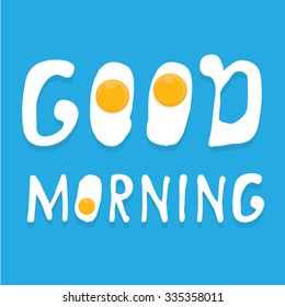 Fried Egg vector illustration. good morning concept. breakfast fried hen or chicken egg with a orange yolk in the center of the fried egg.