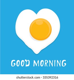 Fried Egg vector illustration. good morning concept. breakfast fried hen or chicken egg with a orange yolk in the center of the fried egg.