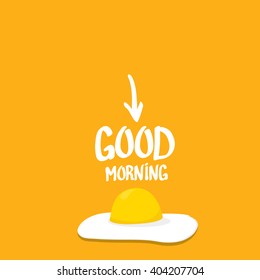 Fried Egg vector illustration. good morning concept. breakfast fried hen or chicken egg with a orange yolk in the center of the fried egg.