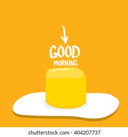 Fried Egg vector illustration. good morning concept. breakfast fried hen or chicken egg with a orange yolk in the center of the fried egg.