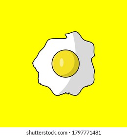 fried egg vector illustration. great for icons or logos.