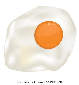 Fried egg. Vector illustration isolated on white background