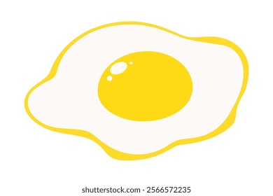 Fried egg as vector illustration on transparent background. 
