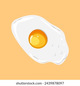  fried egg vector illustration, yellow background.