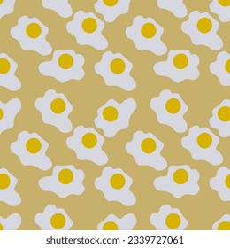 fried egg vector ilustration seamless patern.Great for textile,fabric,wrapping paper,and any print.