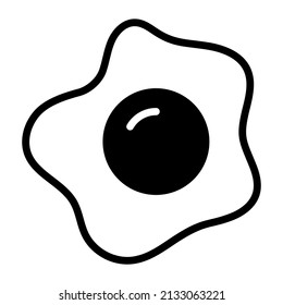 fried egg vector Line Icon. Simple Creative vector Line Icon