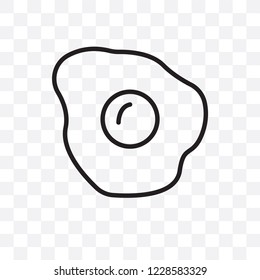 Fried egg vector linear icon isolated on transparent background, Fried egg transparency concept can be used for web and mobile