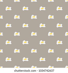 Fried egg vector pattern background, food background