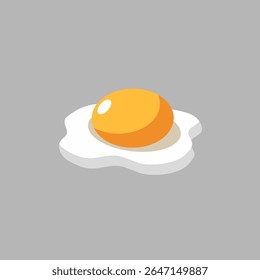 Vector de huevo frito, huevo frito de dibujos animados de fondo blanco 