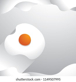 fried egg with white abstract background design vetor illustration