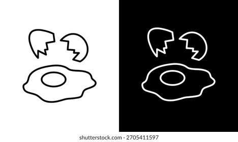 Diseño de conjunto de iconos de huevo frito blanco