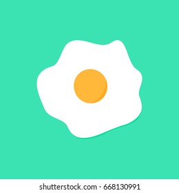 Fried egg whith green background