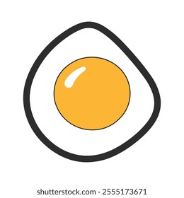 A fried egg with a yellow yolk.