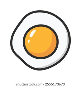 A fried egg with a yellow yolk.