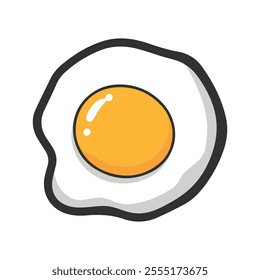 A fried egg with a yellow yolk.