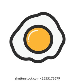 A fried egg with a yellow yolk.