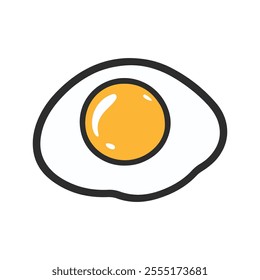 A fried egg with a yellow yolk.