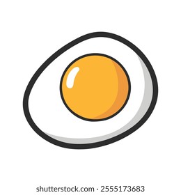 A fried egg with a yellow yolk.