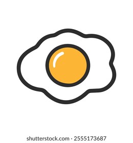 A fried egg with a yellow yolk.