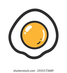 A fried egg with a yellow yolk.