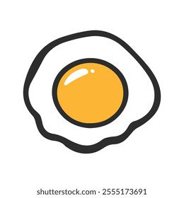 A fried egg with a yellow yolk.