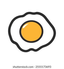 A fried egg with a yellow yolk.