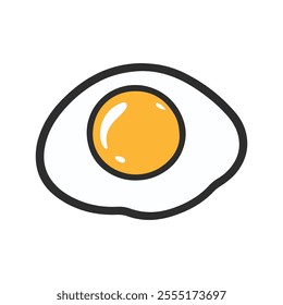 A fried egg with a yellow yolk.